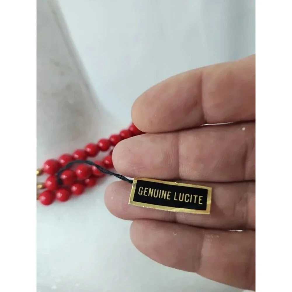 Genuine Lucite multi strand vintage necklace
